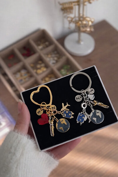 i&s design Dünya Anahtarlık Çift Sevgililer Gününe Özel