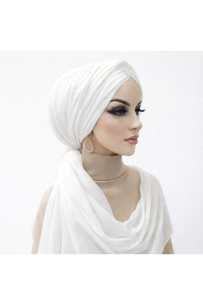 Balbaytesettur Ekru düğüm bone şal