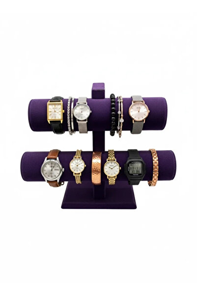 MeGass Dekor إنتاج محلي من جلد الغزال باللون الأرجواني 26/18 سم حامل عرض سوار...