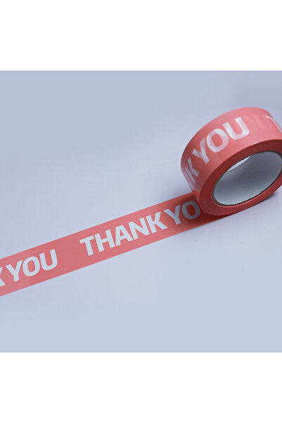 Choice 60m White on Pink 60m Gift Packing Tape Thank You Tape Sealing Tapes S...