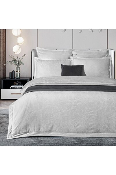 Sarev Borendo Double 100% Cotton Satin "300 Tc" Duvet Cover Set Gray