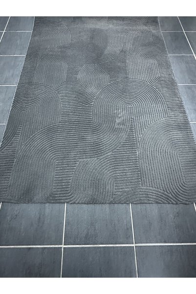 Merinos Leaf Joy Kaymaz Taban Rölyef Antrasit Halı