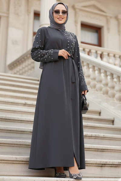 N.S NEVA STYLE فستان حجاب مطرز بالخرز 29101FU