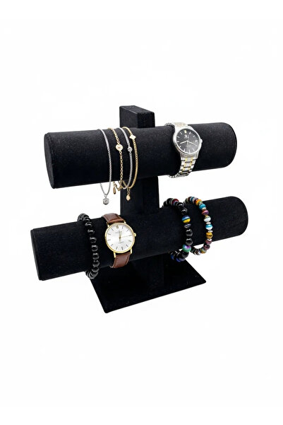 MeGass Dekor إنتاج محلي من جلد الغزال باللون الأسود 26/18 سم حامل عرض سوار ال...