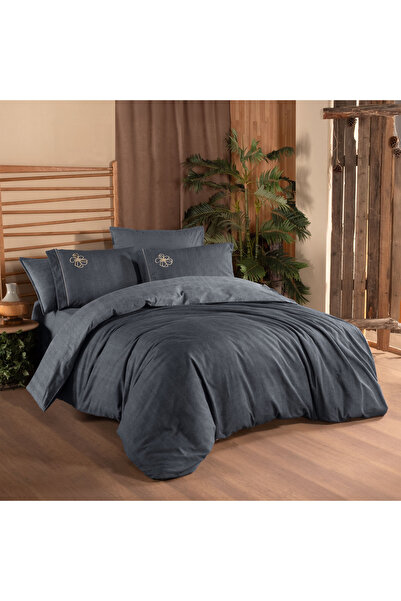Sarev Ederlezi Gray Flannel Double Size 100% Cotton Duvet Cover Set