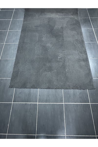 Merinos Leaf Joy Kaymaz Taban Rölyef Antrasit Halı