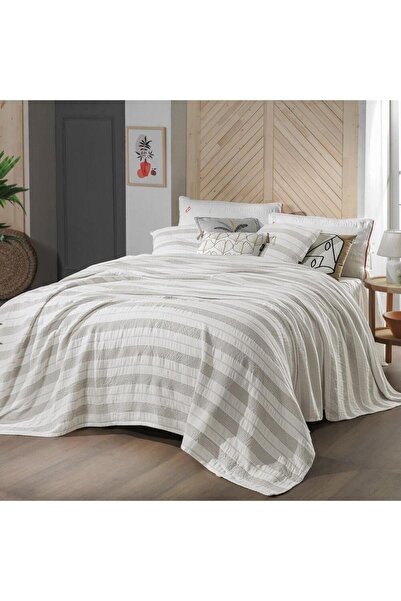 Sarev Adira Double Beige Bedspread - 100% Cotton, 240*260 cm