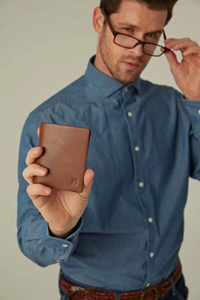 HELMBROOK Dayton Hakiki Deri Taba ( Plus Color) Erkek Ince Tasarım Çok Bölmel...