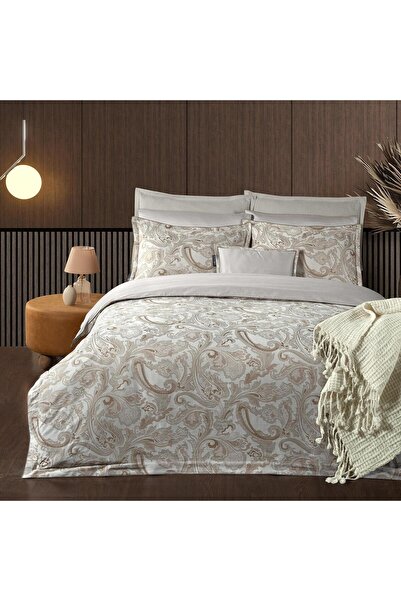Sarev Fredo Double Personality 100% Cotton Satin "300 Tc" Duvet Cover Set Mocha