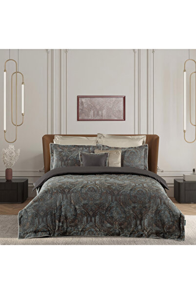 Sarev 100% Cotton Satin Magnes Jacquard Duvet Cover Set Double Size