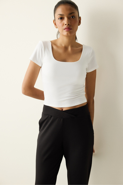 Penti Square Neck Optical White Top
