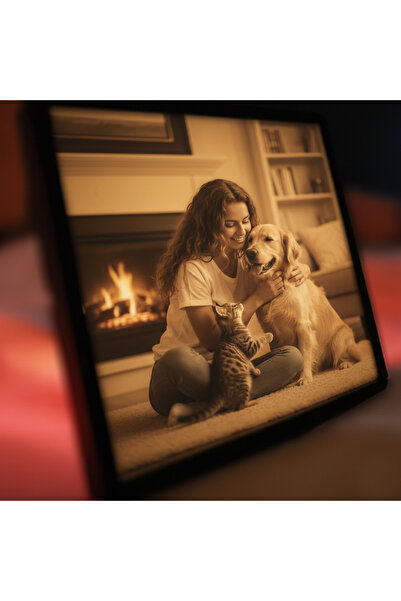 ScaleWorks "Kişiye Özel" Işıklı Litofani Gece Lambası - 10x10cm [1:1] Fotoğra...