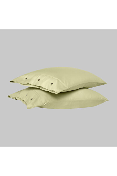 Sarev Monochrome %100 Pamuk Saten Yastık Kılıfı-Lemon Cream