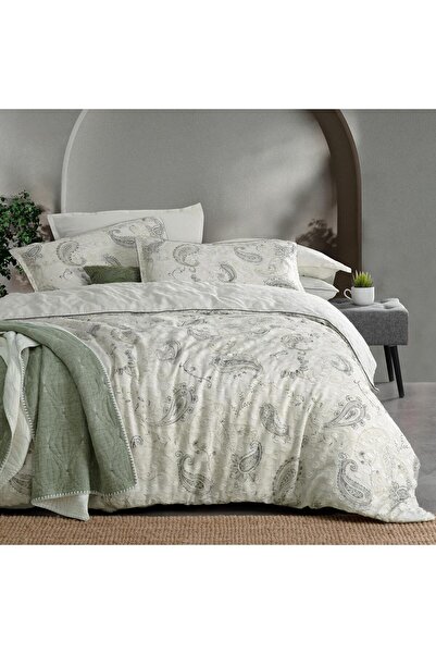 Sarev مجموعة غطاء لحاف مزدوج من Mood Comfort Jianna بلون إكرو