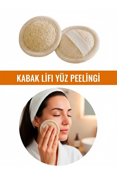 TrendMilano Organik Kabak Lifi Peeling Banyo Yüz Kesesi, 8,5x8,5 Cm- 1 Adet