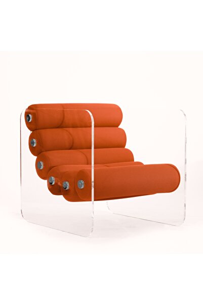 KUUMO Garden sofa, MW02 collection, Orange cushions, side armrests, PMMA with...