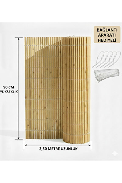 Bygolden Hasır Balkon Çiti 90 cm x 2.50 Metre - Bambu Görünümlü Bahçe Koruma ...