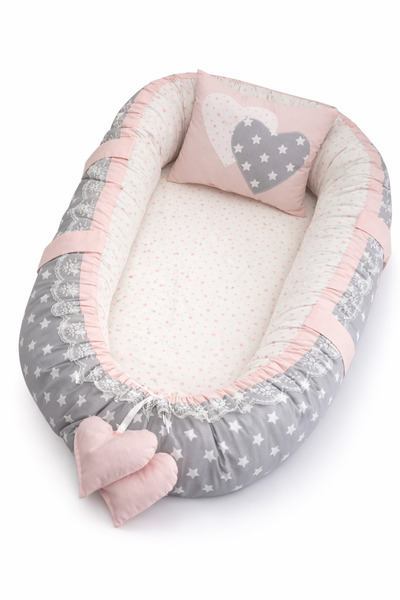 Jaju Baby Nest Minik Gri Yıldızlı Lüx Jaju-babynest Anne Yanı Bebek Yuvası