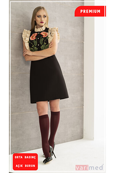 Varimed 3210 Premium CCL2 Orta Basınç Diz Altı Açık Burun Normal Boy Çorabı