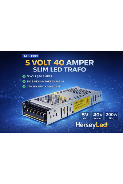 ALLES 5 VOLT 40 AMPER SLIM LED TRAFO ALS-1309