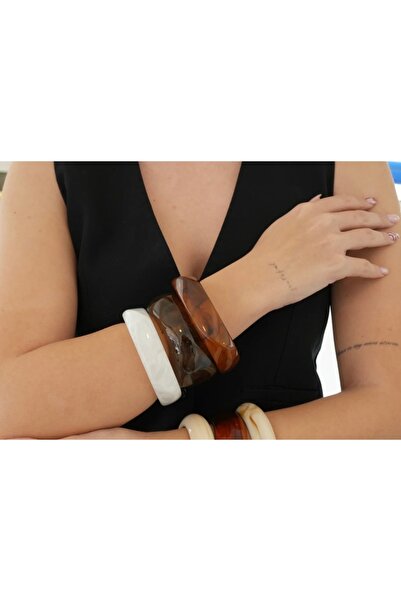 Xui 1 ADET Trend Marka Zra Model Kemik Bileklik Kahve Kemik Bilezik- Açık Kah...