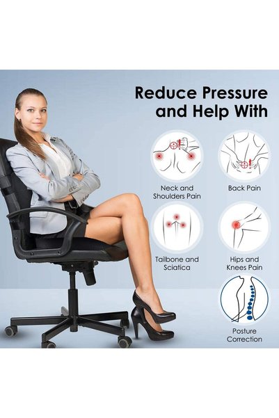 h.t sağlık Anatomical Pillow - Back and Lumbar Support, Auto, Office, Home