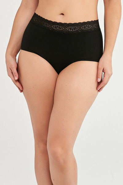 Penti Beauty Pamuklu Yüksek Bel Siyah Slip Külot