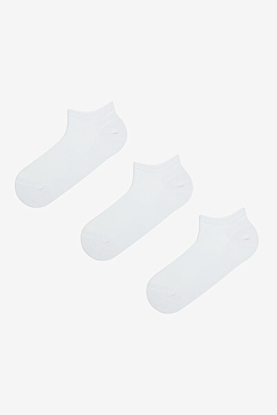 Penti Men's White Bamboo 3-Piece Booties Socks