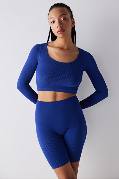 Penti Seamless Dikişsiz Ribbed Active Saks Mavisi Üst
