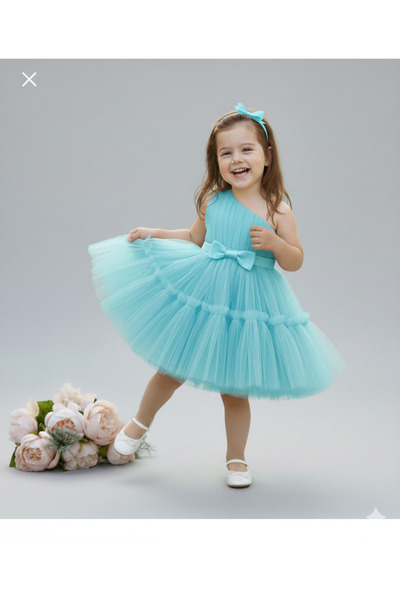 Asel Kids РОКЛЯ ЗА РОЖДЕН ДЕН ОТ ТЮЛ С ЕДНО РАМО ЗА МОМИЧЕ