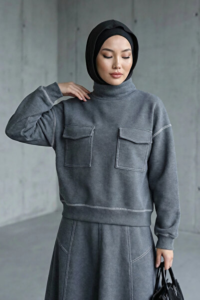 Aisha's Design Dört Mevsim Kapşon ve Kapatıcı Özellikli Kadın Hazır Bone,Siya...