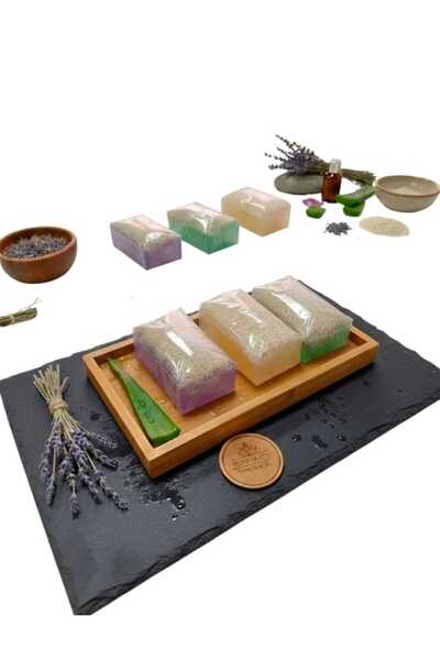 TrendMilano مجموعة من 3 قطع من صابون ألياف اليقطين الطبيعي بالصبار - اللافندر...