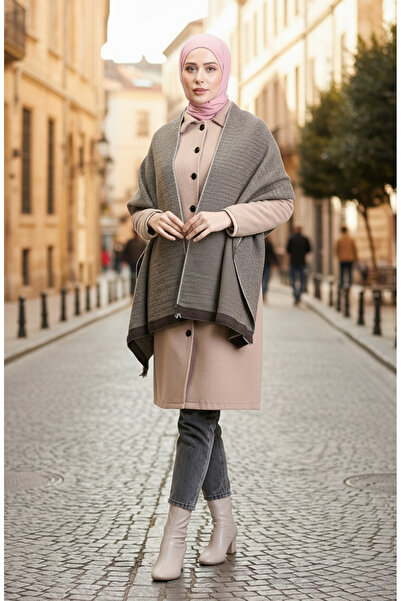 sefamerve Omuz Şal 1066-01 Kahverengi