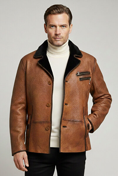 Deriderim Viski Braxton Içi Kahve Tüylü Fermuarlı Süs Düğmeli Sıcak Tutan Hak...