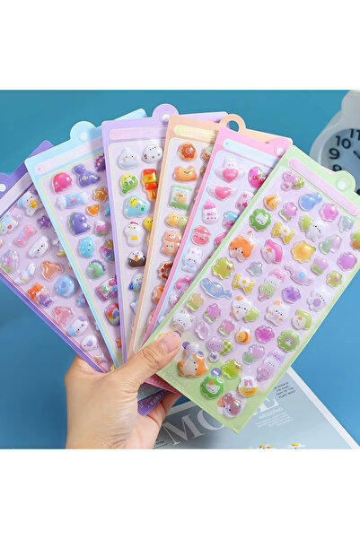 Choice 6 ملصقات بارزة على شكل حيوانات كرتونية من الفوم PVC، 6 أشكال، لتزيين أ...