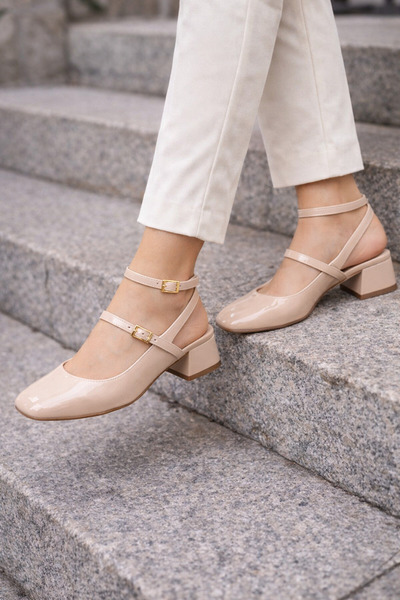 ich1one Mary Jane Pantofi de damă, eleganti și confortabili, din piele lăcuit...