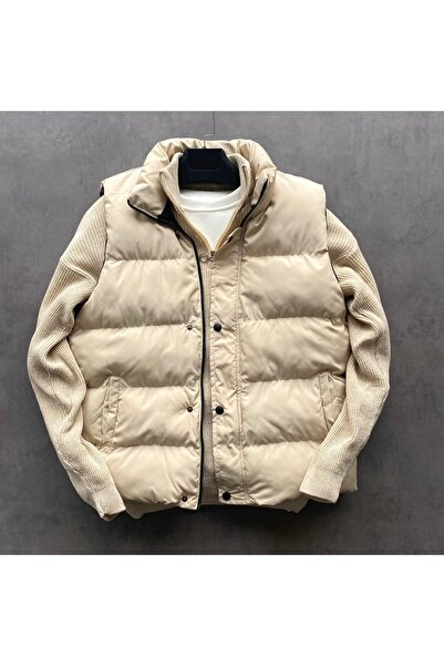 THANBUTİK 2'Li Yüksek Dolumlu Şişme Yelek ve Triko Kazak