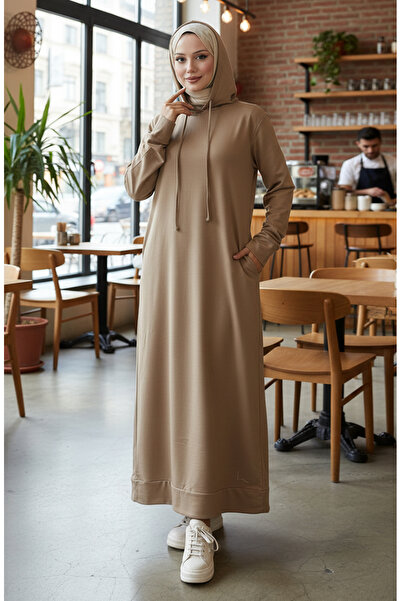 sefamerve İki İplik Kapüşonlu Spor Elbise 0190-25 Toprak