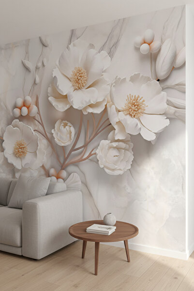 dreamwall 3D Duvar Kağıdı Kış Gülü - Ev Dekorasyonu Salon-Mutfak-Yatak Odası ...
