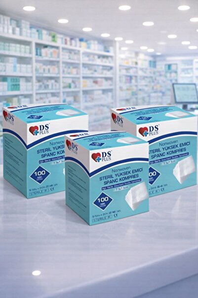 DS PLUS Spanç Nonwoven Kompres 7,5 cm x 7,5 cm 3 Kutu (300 tane)