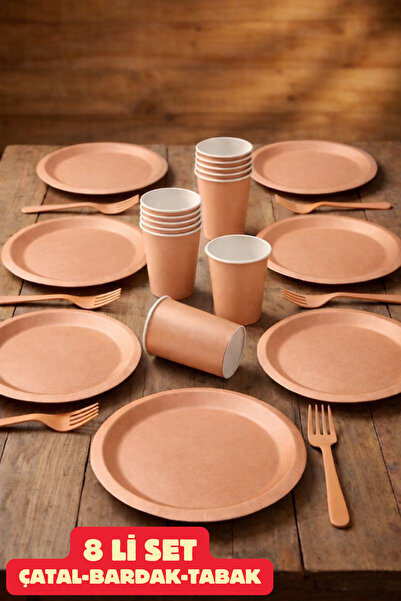 Baloncu Dede Karton Somon 8 Adet Renkli Tabak Bardak Set Doğum Günü Süsleme P...