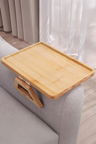 Digithome Bambu Katlanabilir Ayaklı Koltuk Kolu Keyif Servis ve Sunum Tepsisi