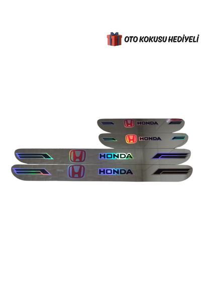 Autowise Honda Hologram Logolu Araca Özel Marka Logolu Aynalı Kapı Eşiği Koru...