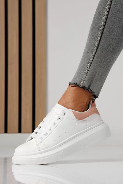 Zaira Γυναικεία λευκά πάνινα παπούτσια από οικολογικό δέρμα Raya #24179 - 40