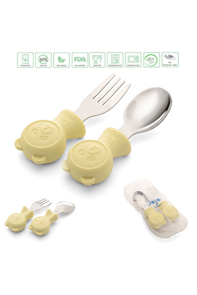 jojobebek Premium Çocuk BPA Free Kaliteli Silikon Saplı Paslanmaz Çelik Uçlu ...