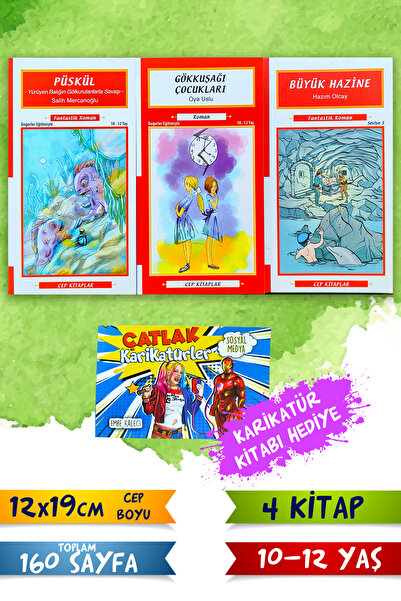 Harika Kitap FANTASTİK MACERA ROMAN SETİ 3 KİTAP RENKLİ KARİKATÜR KİTABI HEDİ...