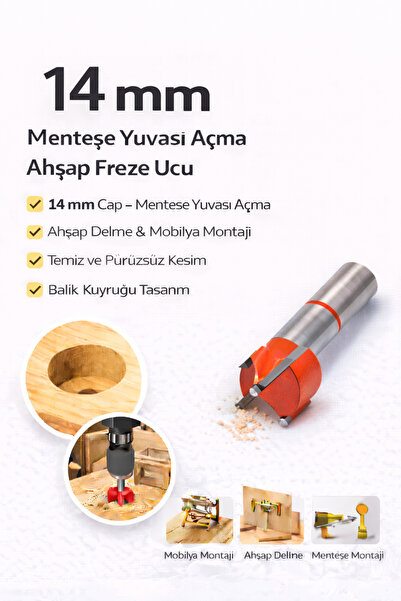 SENBANG 14 mm Menteşe Matkabı Ahşap Menteşe Yuvası Açma Freze Ucu Panç Mumluk