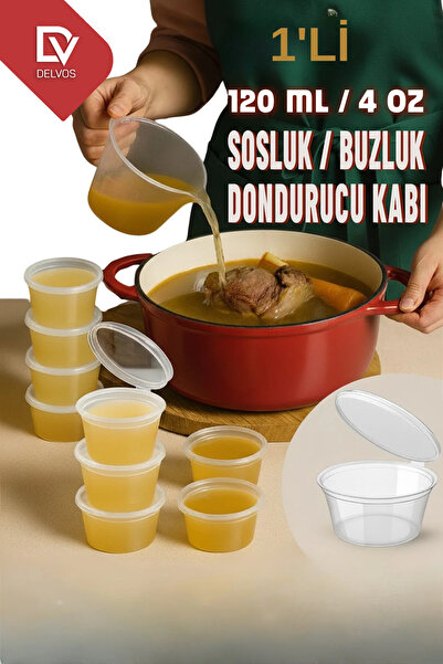 EMORFOHOME 1 Adet Sızdırmaz 120 ml Mini Saklama Kabı Sosluk Buzluk Kabı, Et S...