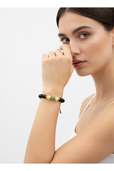 Gift Sellection Real Natural Stone-Healing Aventurine and Calcite Bracelet - ...