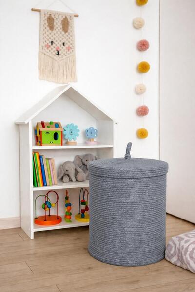 ModaCardin Καλάθι από γιούτα και ψάθινο - Μπάνιο, βρώμικο και καλάθι παιχνιδι...